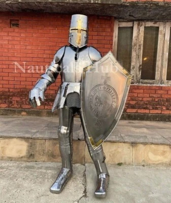 Mittelalterlicher Templer-Rüstungsanzug | Battle Warrior Ganzkörper-Ritterrüstun - Bild 1 von 4