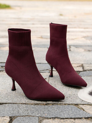 Women's Ankle Boots Pointed Toe Sexy Stiletto High Heels Ankle Booties Dress