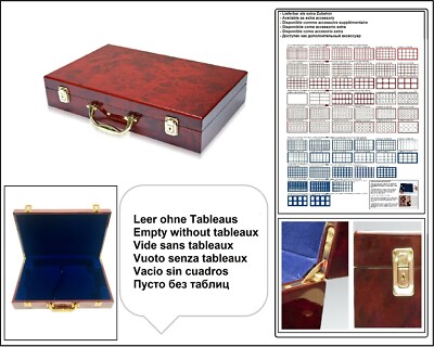 Münzkoffer-Premium-Wurzelholz-LOOK-1258-&-Münztableaus-in-blau-rot-dunkelrot