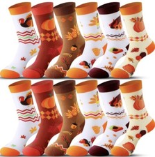 12 Pairs Fall Socks Autumn Socks Thanksgiving.Unisex.NIP.Ships Within 24 Hours