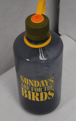 Nalgene Sundays Are For The Birds 32oz Water Bottle w Cap Clear Drinking Sports