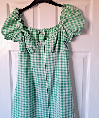 green and white check dress Smocked Green Check Dress