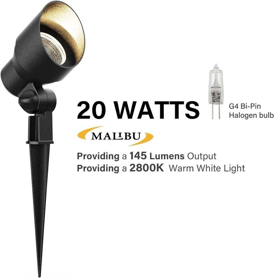 Malibu 9604 20W Landscape Lights Outdoor Floodlight Weatherproof Metal - 4 PACK - Image 3 of 4
