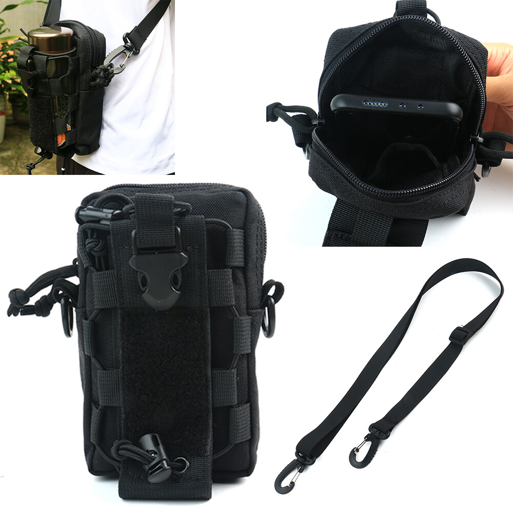 Tactical Molle Waist Pouch Belt Waist Compact EDC Bag with Shoulder Strap Hiking