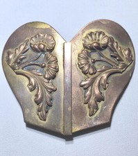 Art Nouveau Brass Floral Two Piece Interlocking Antique Belt Buckle