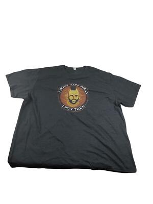Fruit Of Loom Men's Gray ''I Don't Hate Fools, I Pity Them'' T-Shirt (Size: 4XL)