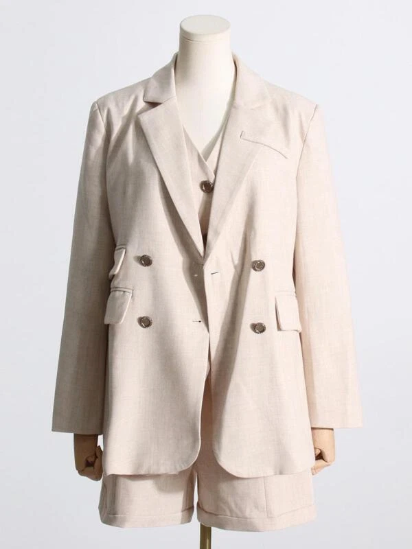 OFF WHITE Pantaloni gilet donna primavera autunno giacca pantaloncini 3 pz set abiti da ufficio donna formali