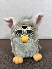 VTG 1999 Tiger Furby Electronics 70-800 Gray Fur Pink Ears Blue Eyes Toy
