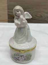 Vintage Angel Hinged Trinket Box  Greenbrier International 
