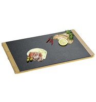 Kesper Servierplatte Schiefer/ Bambus 45X30X1,5Cm Schwarz/ Braun