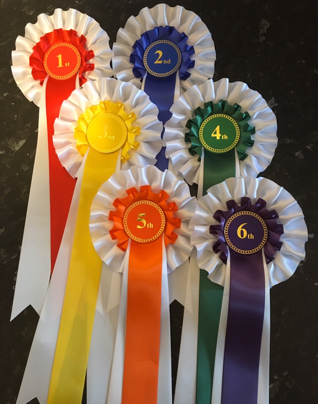 2 tier Rosettes 1st-3rd,1st-4th, 1st-5th, 1st-6th in quality single ...