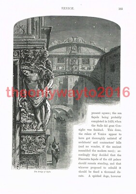 Seufzerbrücke, Venedig, Italien, Buchillustration (Druck), um 1875