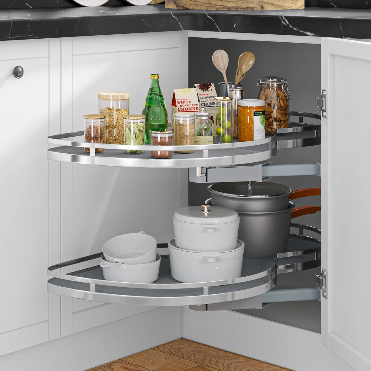 Swing Right Blind Corner Kitchen Cabinet Pull Out Organizer for 36