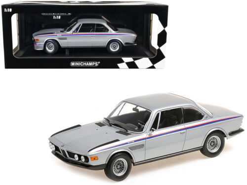 Minichamps 155028135 1973 BMW 3.0 CSL Silver Metallic 1/18 Diecast Model Car - Picture 1 of 1