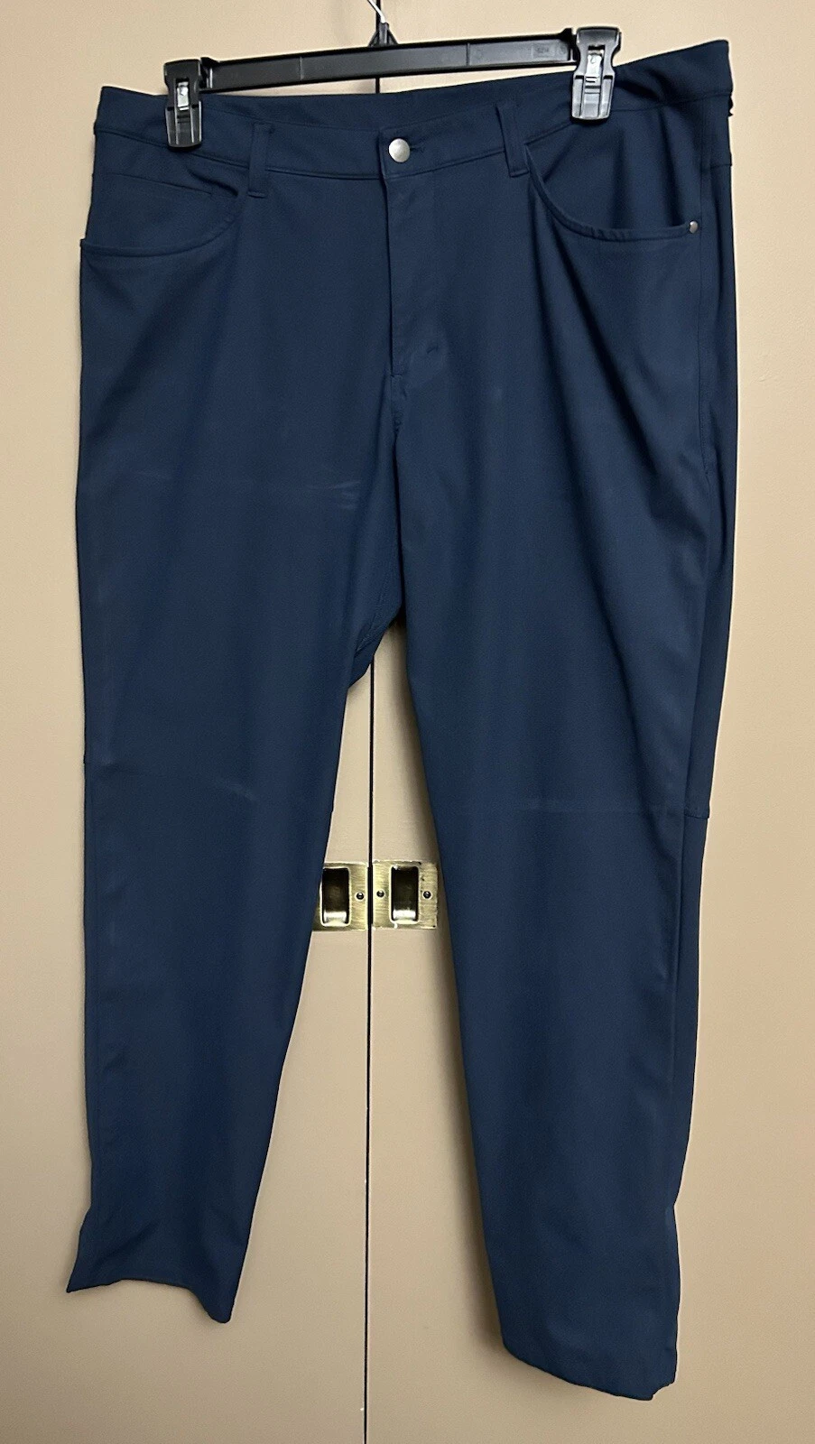 Lululemon ABC Classic Fit Trouser Men 38x30 Blue Stretch Preppy Pant Warpstreme