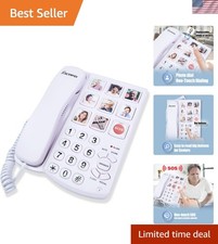 Big Button Phone for Seniors, Corded Landline Telephone with Handsfree Functi...