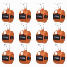 12 Pack Handheld Tally Counter, 4 Digit Number Count Clicker Counter, Orange