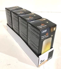 LOT OF 4 Feit Electric 3-Watt T60 Flame Design LED Light Bulb Soft White New