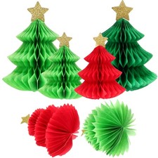 6 Pcs Honeycomb Tree Decor Christmas Party Centerpieces Table Decorations