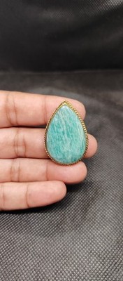 AAA Hand made grooved natural Amazonite smooth cabochon 1pcs groove