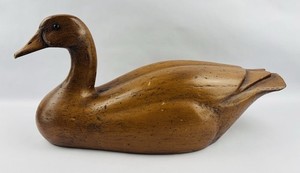 Large Decorative Duck Decoy - Faux Wood Resin - Rustic Farmhouse Home Decor 13"