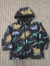 Matalan 1.5-2 years Dinosaur print Fleece-Lined navy Raincoat shower resistant
