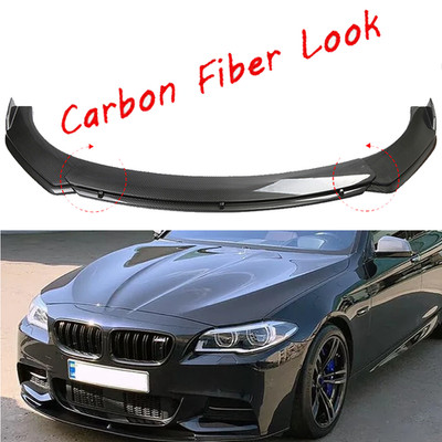 Front Bumper Lip Spoiler Splitter Kit Carbon Fiber Style For BMW F10 535i 528i