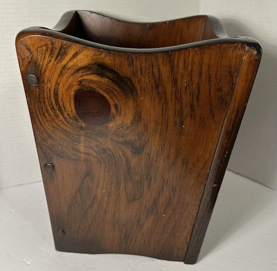 Vintage Scheibe Pine Solid Wooden Waist Basket Bucket Planter Umbrella Stand