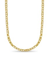 10k Yellow Gold  16mm Bullet Tiger Eye Necklace, 18