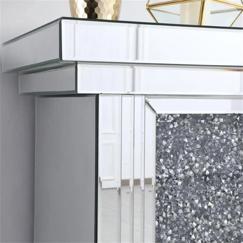 Elegant Decor Modern 47.5" Dazzling Mirrored Crystal Fireplace Mantle - Picture 12 of 12