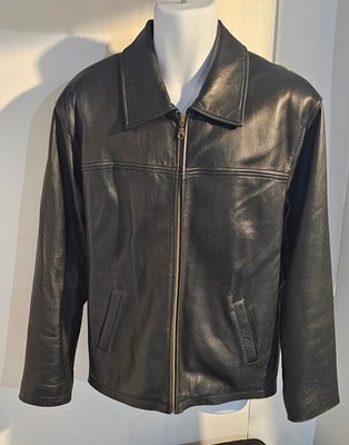 Leather Unlimited Mens Balck Coat Large W/liner Size L