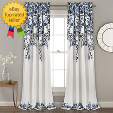 Tanisha Curtains - Light Filtering Window Panel Set Pair - Floral Vine Print