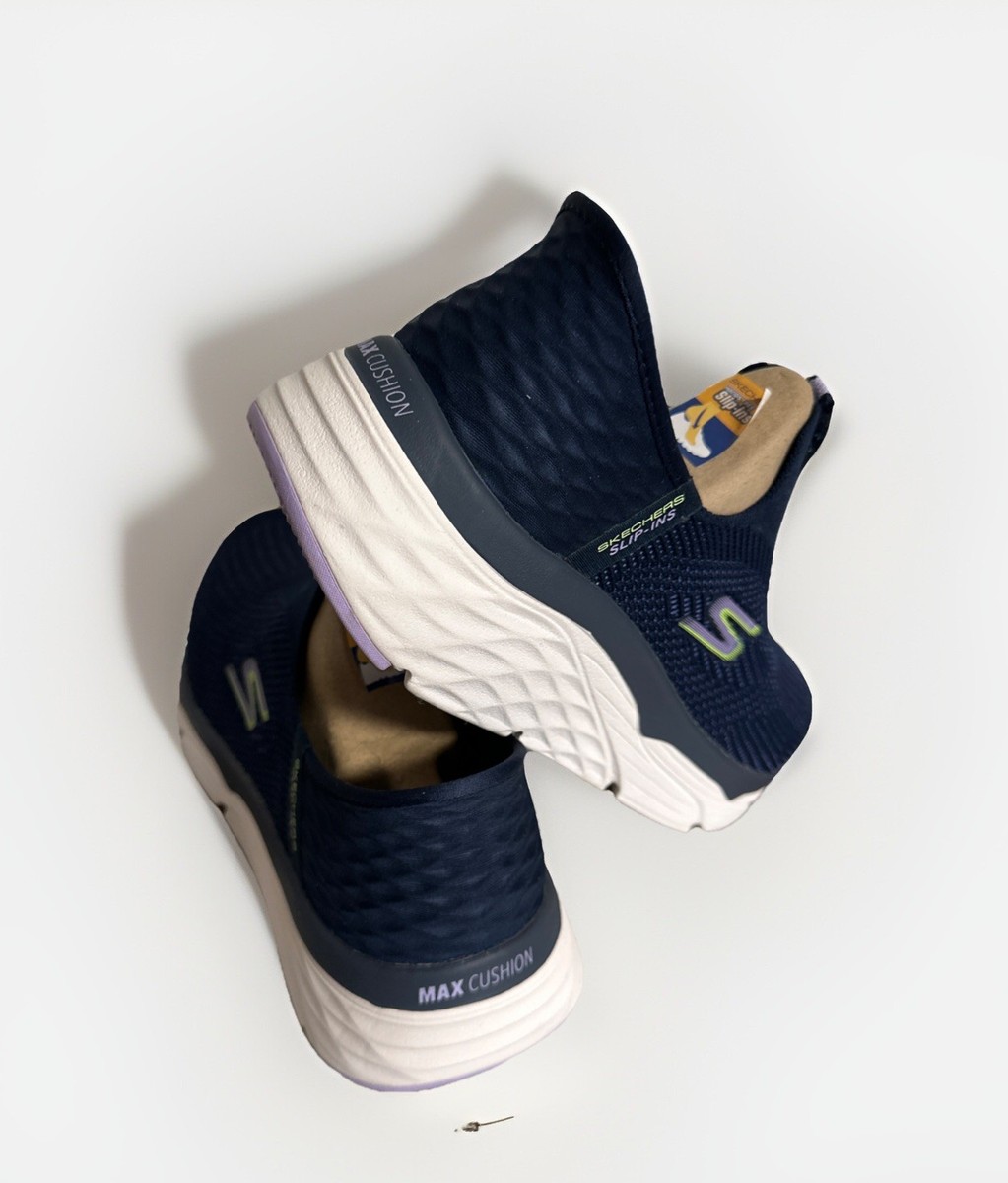 Skechers Max Cushioning Smooth Slip Ins Navy Comfort Womens Size 9