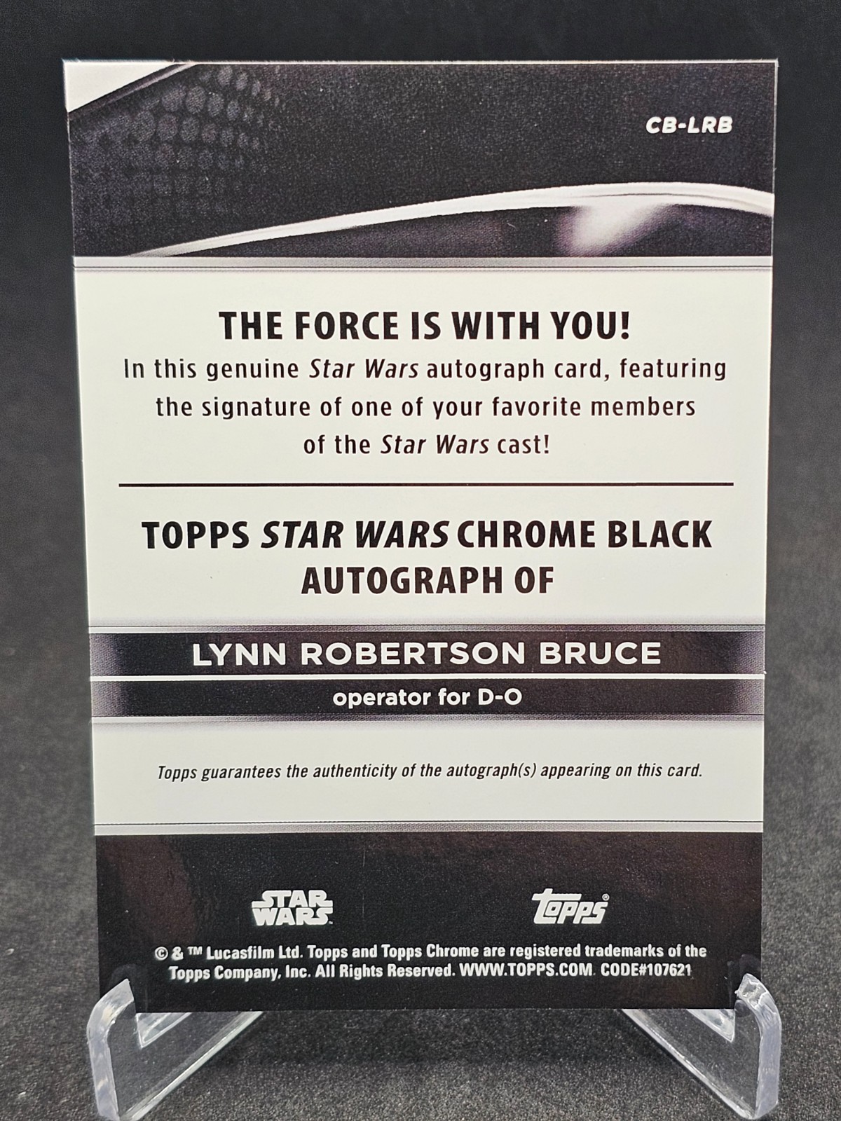 2025 TOPPS CHROME BLACK STAR WARS SMUGGLERS OUTPOST D-O AUTO #CB-LRB view 2