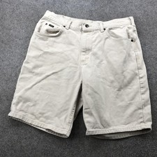 Vintage Lee Shorts Mens 36 Khaki Beige Denim Casual Classic Fit Cotton USA
