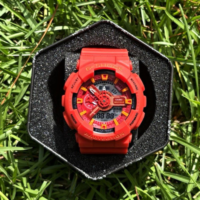 Casio G-SHOCK Red Resin Analog/Digital Quartz Watch 200m w/ Box Manual