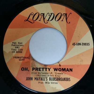JOHN MAYALL'S BLUESBREAKERS Suspicions / Oh, Pretty Woman 7'' 45rpm Vinyl VG+1967