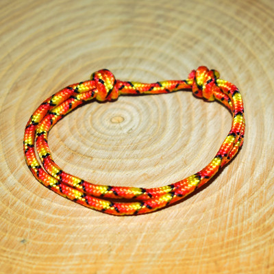 Nylon Armband verstellbar dünn dezent Armband in Orange Gelb & Schwarz Unisex