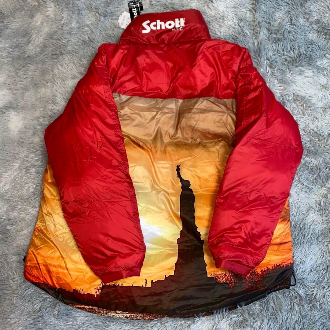 Schott Reversible Down Jacket Liberty Goddess Red… - image 8
