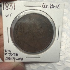 1831 Great Britain, One Penny, Scarce Penny (VF) Km#7072 G04508060