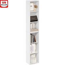 6-Tier Book Shelf Slim Modern Design Open Storage Living Room Office Bedroom New