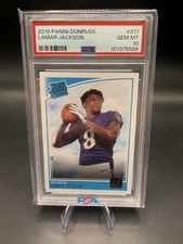 2018 Panini Donruss #317 (RC) Lamar Jackson Rated Rookie PSA 10! MVP! FIRE CARD!. rookie card picture