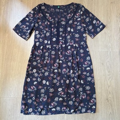 United Colors Of Benetton Paisley Floral Shirt Dress With Embroidery Detail