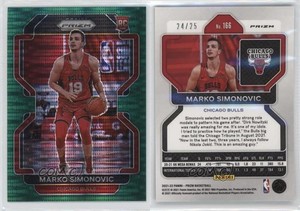 2021-22 Panini Prizm Green Pulsar Prizm /25 Marko Simonovic #166 Rookie RC