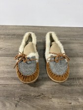 Sorel Out N' About Slippers Suede Moccasis Tan/Brown Size 8 Insulated Women's