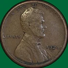 1921-S Lincoln Wheat Cent Very Fine VF Coin, Rim Bump #36125