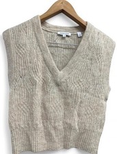 Veronica Beard Cream Sweater Vest Merino Wool Made In Turkey size xs 378