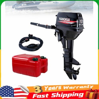 2/4Stroke 6-12 HP HANGKAI Outboard Motor Air/Water Cooling Fishing Boat Engine