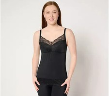 Breezies Soft Support Lace Bra Camisole Black Medium A678633