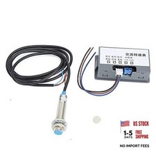 AC 110V-230V 4 Digital LED Tachometer RPM Speed Meter 40mA 10-9 Hall